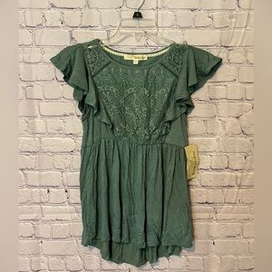 Rewind Teal Lace Detail Blouse